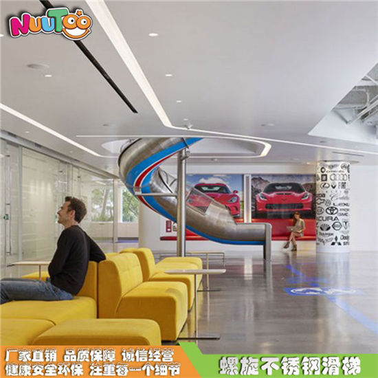 樂圖非標游樂不銹鋼半透明直滑梯