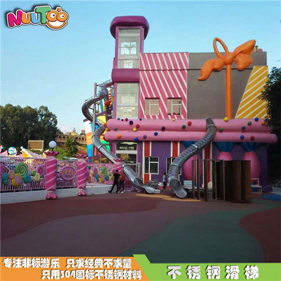 樂圖非標(biāo)游樂不銹鋼半透明螺旋滑梯