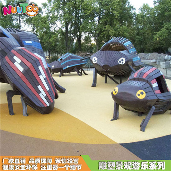 雕塑景觀木制組合滑梯_樂圖非標游樂