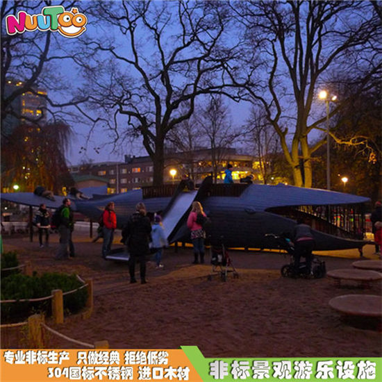 新型景觀非標(biāo)游樂設(shè)施 經(jīng)典木質(zhì)游樂設(shè)備 公園兒童鯊魚游樂組合LT-FB001