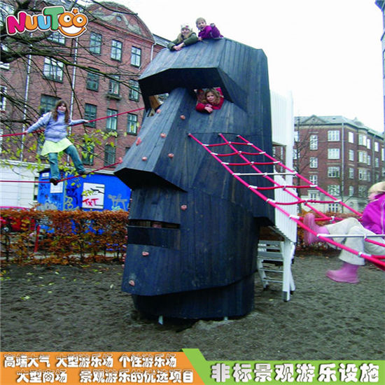 戶外景觀雕塑 大型藝術(shù)人頭組合滑梯 非標(biāo)游樂設(shè)施定制廠家